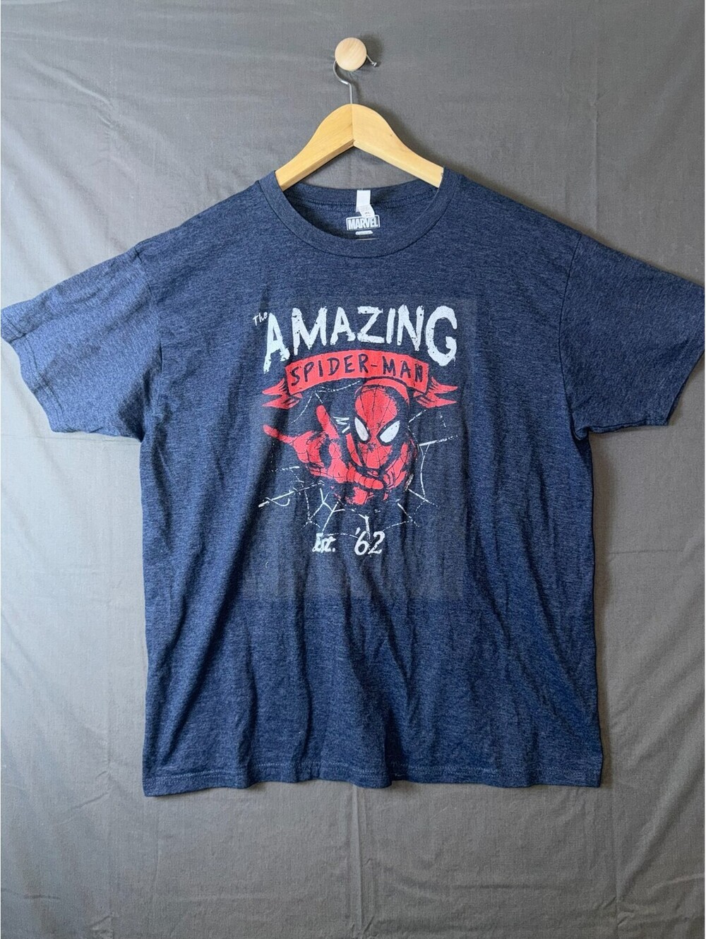 Marvel Amazing Spider‑Man T‑Shirt XL Blue Graphic Tee Est 62